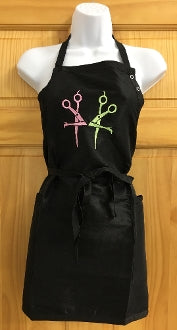 Embroidered Short Black Apron