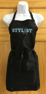 Embroidered Short Black Apron