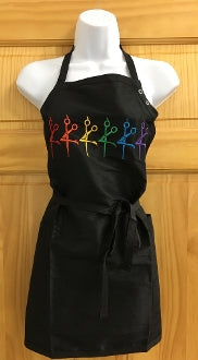 Embroidered Short Black Apron