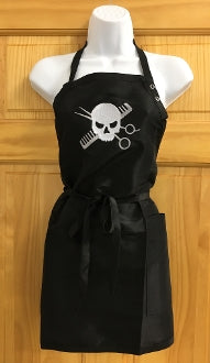 Embroidered Short Black Apron